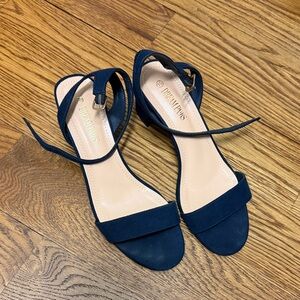 Dream Pairs Women's Navy Suede Block Sandals, Size 10